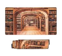 Large Extended Gaming Mouse Pad 75 X 40 Cm Non-Slip Rubber Base, Fun Library Bookcase Print Desk Mat for Keyboard & Mouse, Office/Gaming Computer Accessories
