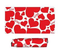 Large Extended Gaming Mouse Pad 75 X 40 Cm Non-Slip Rubber Base, Fun Love Heart Print Desk Mat for Keyboard & Mouse, Office/Gaming Computer Accessories