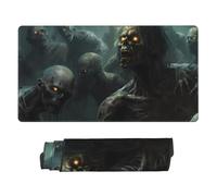 Large Extended Gaming Mouse Pad 75 X 40 Cm Non-Slip Rubber Base, Fun Many Zombie Print Desk Mat for Keyboard & Mouse, Office/Gaming Computer Accessories