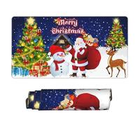 Large Extended Gaming Mouse Pad 75 X 40 Cm Non-Slip Rubber Base, Fun Merry Christmas Print Desk Mat for Keyboard & Mouse, Office/Gaming Computer Accessories