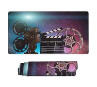 Large Extended Gaming Mouse Pad 75 X 40 Cm Non-Slip Rubber Base, Fun Movies Clapperboard Print Desk Mat for Keyboard & Mouse, Office/Gaming Computer Accessories