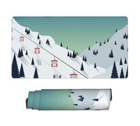 Large Extended Gaming Mouse Pad 75 X 40 Cm Non-Slip Rubber Base, Fun Winter Landscape Print Desk Mat for Keyboard & Mouse, Office/Gaming Computer Accessories