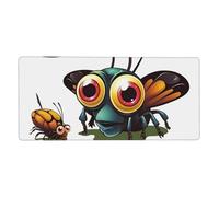 Large Extended Mouse Pad with Stitched Edges Comfortable Non-Slip Mouse Mat Cartoon Insect Gaming Mousepad Washable Laptop Keyboard Mat Desk Pad for Gamer Office Home 35.5X 16in