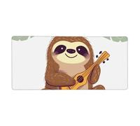 Large Extended Mouse Pad with Stitched Edges Comfortable Non-Slip Mouse Mat Cute Sloth Gaming Mousepad Washable Laptop Keyboard Mat Desk Pad for Gamer Office Home 35.5X 16in
