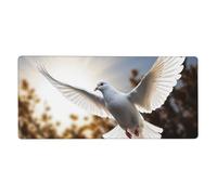 Large Extended Mouse Pad with Stitched Edges Comfortable Non-Slip Mouse Mat White Dove Flying in The Sun Gaming Mousepad Washable Laptop Keyboard Mat Desk Pad for Gamer Office Home 35.5X 16in