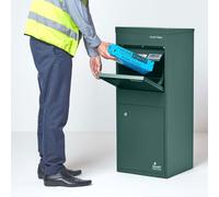 Homescapes Large Front & Rear Access Green Smart Parcel Box