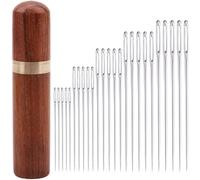 Large-Eye Sewing Needle for Easy Threading - 25 Pcs 5 Size Stainless Steel Sharp Point Embroidery Needles - Yarn Darning Needles for Wool Knitting DIY Hand Stitching