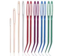 Large Eye Sewing Needles, MEOAlBkey 12-Pack Darning & Tapestry Needles Kit Aluminum Bent & Straight Tip Needles for Sewing Knitting Crochet Quilting & Embroidery Projects