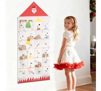 Large Fabric Advent Calendar with Pockets, Xmas Empty Advent Calendar to Fill Your Gift, Wall-mounted Christmas Countdown Calendar Decoration Canvas
