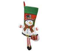 Large Fabric Christmas Stocking with Festive Santa Design for Hanging by Fireplace or Tree, Spacious 44x25cm Decoration for IDEAL for Filling with Treats, Toys and Gifts, Colour as Shown