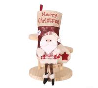 Large Fabric Christmas Stocking with Santa Pattern for Hanging Near Fireplace Offering Spacious Interior for Holiday Toys and Treats (E-W100)