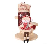 Large Fabric Christmas Stocking with Santa Pattern for Hanging Near Fireplace Offering Spacious Interior for Holiday Toys and Treats (E-W101)
