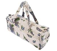 Large Fabric Knitting Needles Bag, Yarn Storage Tote Organizer for Knitting Tools, Accessories, and Household Use (Purple)