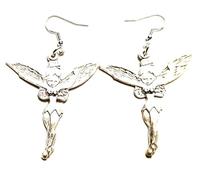 Large Fairy Earrings on Sterling Silver Hooks, Tinkerbell Earrings, Angel Earrings, Hippy Boho Dangle Drop Earrings