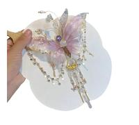 Large Fairy Wing Hair Clips, Butterfly Tears Tassel Hair Clip, Butterfly & Beaded Design Hair Claws for Hairstyles(#A)