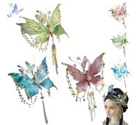 Large Fairy Wings Hair Clip Elegant Fantasy Hair Accessories for Women Butterfly Tassel Barrette Detachable 3D Wings Suitable for Party Wedding Photoshoot