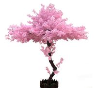 Large Fake Cherry Blossom Tree, Simulation Wishing Tree for Indoor Decor, Natural Wood Trunk & Leaves, Perfect for Living Room, Wedding, Hotel, 1.5m/39in Tall
