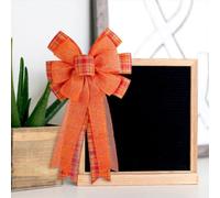 Large Fall Bows For Autumn Home And Outdoor Use With Pumpkin Orange For Wreath Tree Top And Front Door Decorations(and 51 stripes)