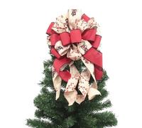 Large Fall Bows for Wreath Christmas/Thanksgiving Orange Pumpkin Leaves Buffalo Plaid Burlap Bows Autumn Door Tree Topper Decor (Z-Xmas Apricot Red, 13 * 33in)