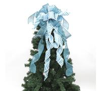Large Fall Bows for Wreath Christmas/Thanksgiving Orange Pumpkin Leaves Buffalo Plaid Burlap Bows Autumn Door Tree Topper Decor (Z-Xmas Sky Blue, 12 * 39in)