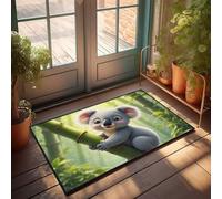 Large Fall Door Mat Koala In The Bamboo Forest Doormat Knock Before Entering Door Sign Plain Outdoor Mat(40X60CM)