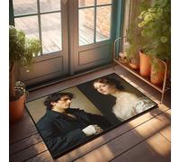 Large Fall Door Mat Portraits Of Elegance: A Classical Romance Doormat Knock Before Entering Door Sign Plain Outdoor Mat(40X60CM)