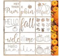 Large Fall Doormat Stencils Reusable Hello Fall Hello Pumpkin Welcome Stencil Template Drawing Autumn Doormat Stencils for Painting on Door Mats Wood Sign DIY Crafts Wall Home Decoration(mat12)