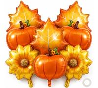 Large Fall Foil Balloons, Pumpkin Maple Leaf Sunflower Balloon Decorations