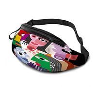Large Family Casual Waist Bag for Men Woman Abstract Five Kinfolk Person Portrait Plain Relations Art Durable Fanny Pack Enjoy Sport Hiking Running Cycling Outdoor