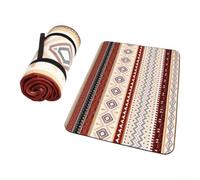 Large Family Picnic Blanket 200x200cm 6-8 Person(Beige) | Three-layer tech, for pu coated base, stays dry on grass, for ideal for damp parks, beach days