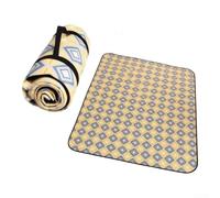 Large Family Picnic Blanket 200x200cm 6-8 Person(Yellow) | Three-layer tech, for pu coated base, stays dry on grass, for ideal for damp parks, beach days