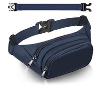Large Fanny Pack for Women Men - Syican Waist bag with 3-Zipper Pockets, Gifts for Enjoy Sports Traveling Workout Casual Hands-Free crossbody bags Fits MAX 7.9'' iPad & 6.6'' Phone Black, Dark