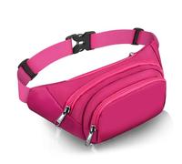 Large Fanny Pack for Women Men - Syican Waist bag with 3-Zipper Pockets, Gifts for Enjoy Sports Traveling Workout Casual Hands-Free crossbody bags Fits MAX 7.9'' iPad & 6.6'' Phone, Rose, 8.26 x 3.15