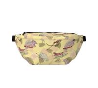 Large Fanny Packs for Women Men Cross Body - Artistic Cute Lizard Chameleon Travel Crossbody Bags for Women Trendy, Belt Bag for Women Men Crossbody, Waist Bag for Women With Adjustable Strap