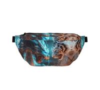 Large Fanny Packs for Women Men Cross Body - Blue Dragon and White Tiger Travel Crossbody Bags for Women Trendy, Waist Bag for WomenBelt Bag for Women Men Crossbody With Adjustable Strap