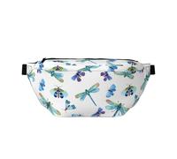 Large Fanny Packs for Women Men Cross Body - Blue Dragonfly Moth Butterfly Travel Crossbody Bags for Women Trendy, Belt Bag for Women Men Crossbody, Waist Bag for Women With Adjustable Strap