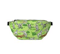 Large Fanny Packs for Women Men Cross Body - Cartoon Cute Goat In Meadow Travel Crossbody Bags for Women Trendy, Belt Bag for Women Men Crossbody, Waist Bag for Women With Adjustable Strap