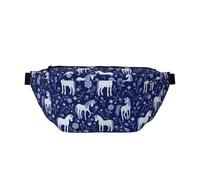 Large Fanny Packs for Women Men Cross Body - Cartoon Cute Horse Tulip Flowers Travel Crossbody Bags for Women Trendy, Belt Bag for Women Men Crossbody, Waist Bag for Women With Adjustable Strap