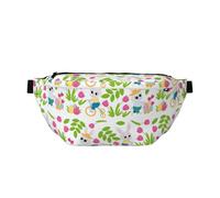 Large Fanny Packs for Women Men Cross Body - Cartoon Cute Rabbit Tulip Travel Crossbody Bags for Women Trendy, Belt Bag for Women Men Crossbody, Waist Bag for Women With Adjustable Strap
