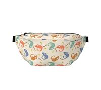 Large Fanny Packs for Women Men Cross Body - Cartoon Funny Chameleon Lizard_A Travel Crossbody Bags for Women Trendy, Belt Bag for Women Men Crossbody, Waist Bag for Women With Adjustable Strap