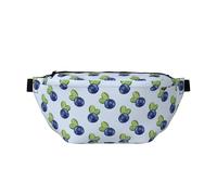 Large Fanny Packs for Women Men Cross Body - Cute Blueberry Cyan Blue Travel Crossbody Bags for Women Trendy, Belt Bag for Women Men Crossbody, Waist Bag for Women With Adjustable Strap