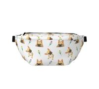 Large Fanny Packs for Women Men Cross Body - Cute French Bulldog Tulip Travel Crossbody Bags for Women Trendy, Belt Bag for Women Men Crossbody, Waist Bag for Women With Adjustable Strap