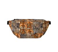 Large Fanny Packs for Women Men Cross Body - Fox tiger Pattern Travel Crossbody Bags for Women Trendy, Belt Bag for Women Men Crossbody, Waist Bag for Women With Adjustable Strap