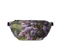 Large Fanny Packs for Women Men Cross Body - Lilacs Teapot Scenic Painting Travel Crossbody Bags for Women Trendy, Waist Bag for WomenBelt Bag for Women Men Crossbody With Adjustable Strap