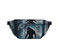 Large Fanny Packs for Women Men Cross Body - Moon Wolf Warrior Travel Crossbody Bags for Women Trendy, Waist Bag for WomenBelt Bag for Women Men Crossbody With Adjustable Strap