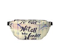 Large Fanny Packs for Women Men Cross Body - Not All Those Who Wander Are Lost Travel Crossbody Bags for Women Trendy, Waist Bag for WomenBelt Bag for Women Men Crossbody With Adjustable Strap