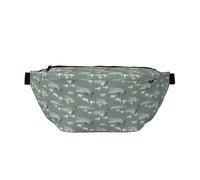 Large Fanny Packs for Women Men Cross Body - Painted Cute Goat Green Travel Crossbody Bags for Women Trendy, Waist Bag for WomenBelt Bag for Women Men Crossbody With Adjustable Strap