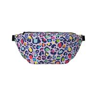 Large Fanny Packs for Women Men Cross Body - rainbow leopard spot print Travel Crossbody Bags for Women Trendy, Belt Bag for Women Men Crossbody, Waist Bag for Women With Adjustable Strap