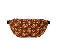Large Fanny Packs for Women Men Cross Body - Red Plaid Sunflower Travel Crossbody Bags for Women Trendy, Waist Bag for WomenBelt Bag for Women Men Crossbody With Adjustable Strap