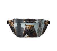 Large Fanny Packs for Women Men Cross Body - Ruins Tiger Warrior Travel Crossbody Bags for Women Trendy, Waist Bag for WomenBelt Bag for Women Men Crossbody With Adjustable Strap